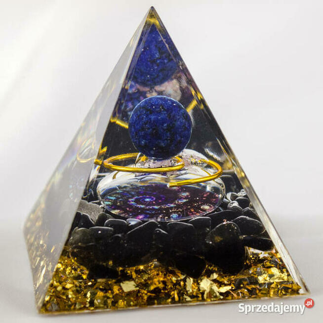 PIRAMIDKA ORGONIT ODPROMIENNIK 5G ŻYWICA LAZURYT OBSYDIAN