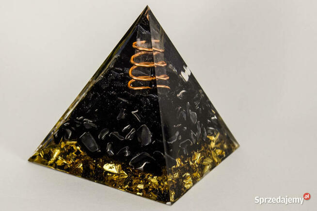 Piękna Piramidka Orgonit Kwarc Dymny Kryształ Miedź 5cm 6cm