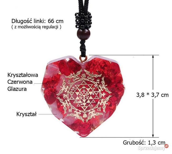 PIĘKNY NASZYJNIK SERCE SERDUSZKO KWARC RÓŻOWY KAMIEŃ ŻYWICA
