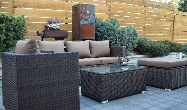 BORNEO brąz technoratan sofa fotel pufa