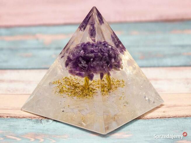 PIRAMIDKA ORGONIT KRYSZTAŁ AMETYST MEDYTACJA REIKI PREZENT