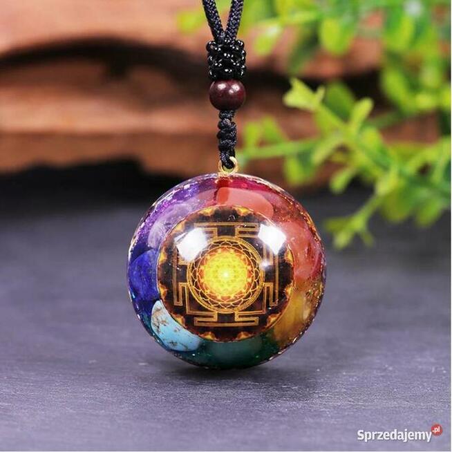 Naszyjnik Orgonit Rainbow 7 Czakr Turkus Ametyst Jaspis Agat