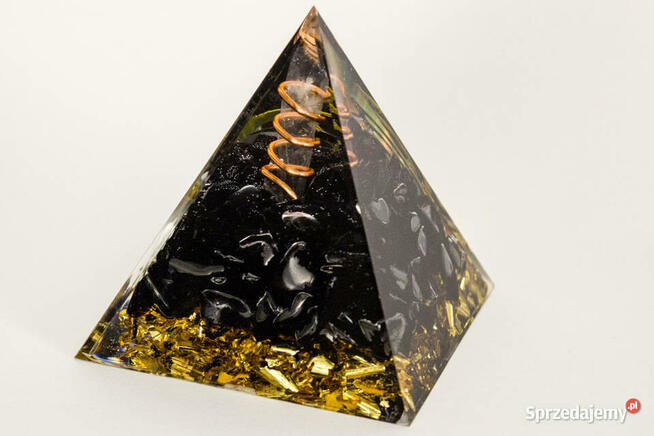 Piękna Piramidka Orgonit Kwarc Dymny Kryształ Miedź 5cm 6cm