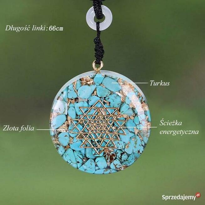 Naszyjnik Orgonit Piękny Różowy Kwarc Melting Stone Miedź