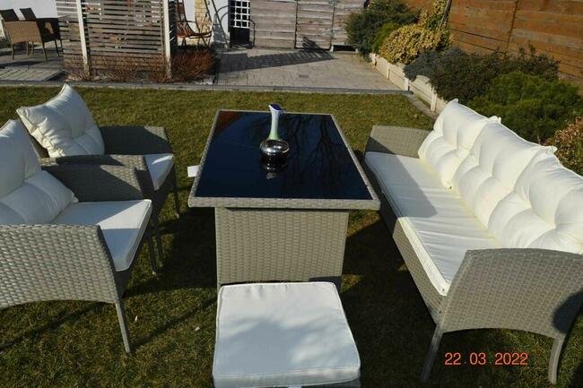 zestaw technorattan ODESSA sofa 3 2szt fotel 2szt pufa popi