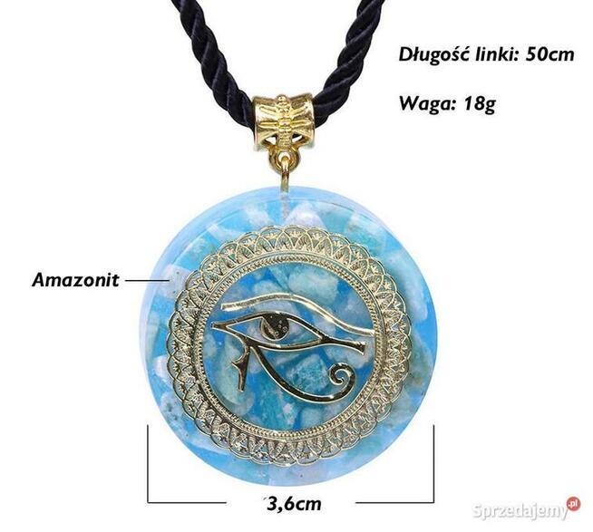 NASZYJNIK ORGONIT OLIWIN OBSYDIAN PREZENT DRZEWO ŻYCIA REIKI