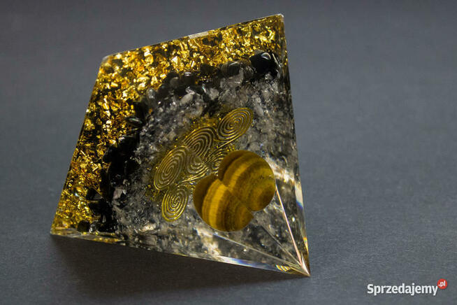 Piramidka Orgonit Tygrysie Oko Miedź Kryształ Odpromiennik