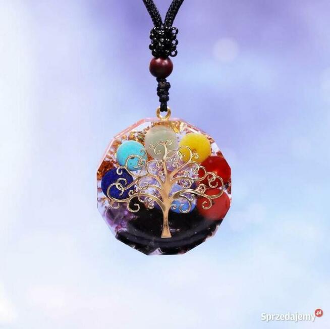 Piękny Orgonit Naszyjnik Kryształ Agat Jaspis Miedź Prezent