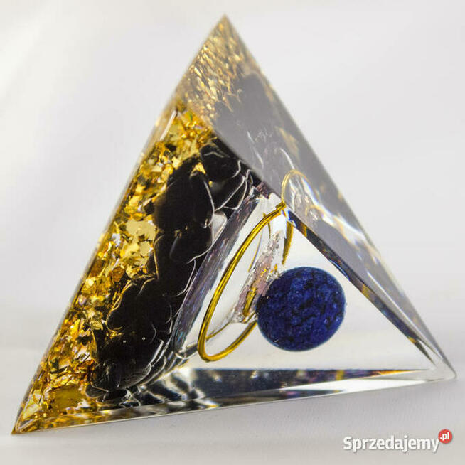 PIRAMIDKA ORGONIT ODPROMIENNIK 5G ŻYWICA LAZURYT OBSYDIAN