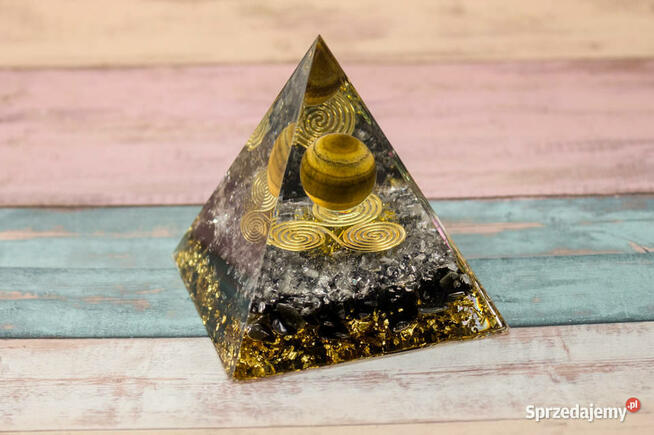 Piramidka Orgonit Tygrysie Oko Miedź Kryształ Odpromiennik