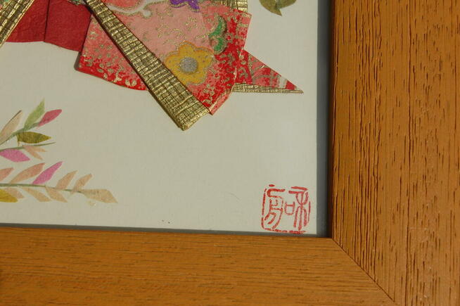 Origami japońskie, kobieta w kimonie gejsza, obraz z Japoni