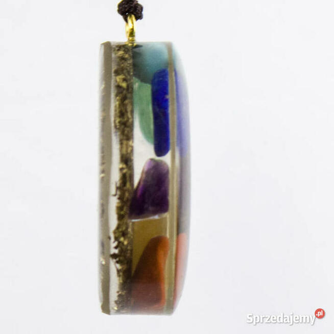 Naszyjnik Amulet Wisior Cytryn Lazuryt Ametyst Ręka Fatimy