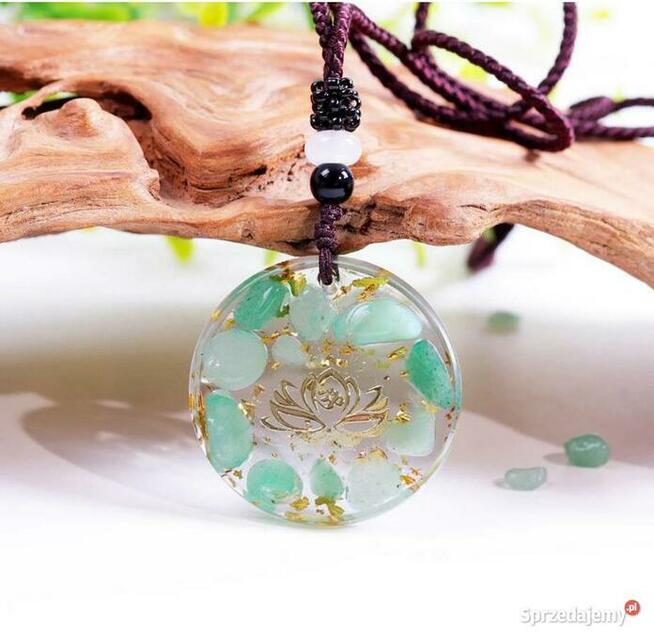 PIĘKNY NASZYJNIK WISIOR ORGONIT PIĘKNY PREZENT AWENTURYN OM