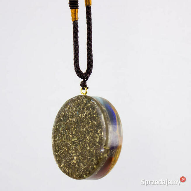 Naszyjnik Amulet Wisior Cytryn Lazuryt Ametyst Ręka Fatimy