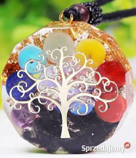 Piękny Orgonit Naszyjnik Kryształ Agat Jaspis Miedź Prezent