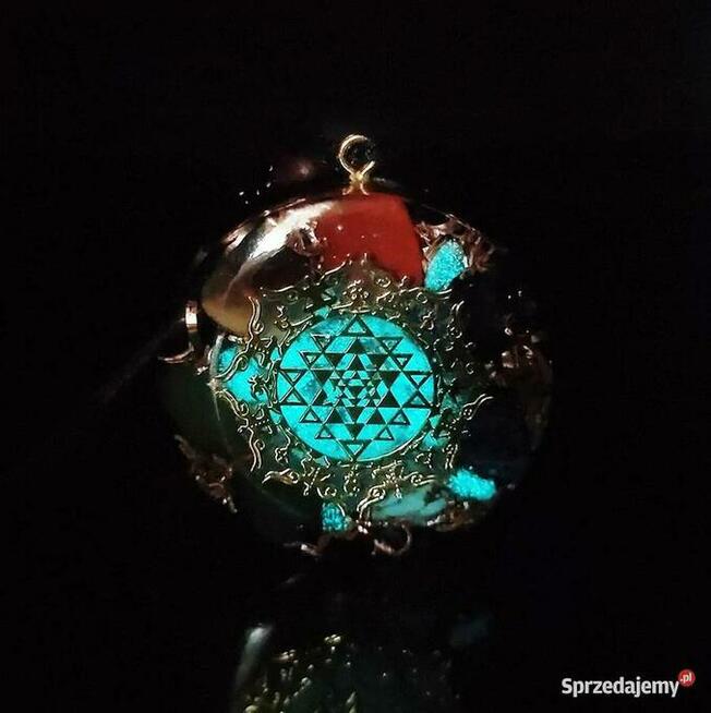 Piękny Naszyjnik z Orgonitu Ametyst Jaspis Turkus Świecący