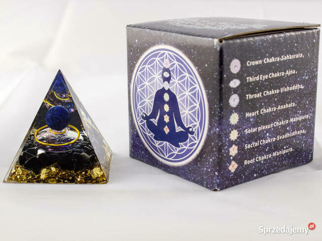 PIRAMIDKA ORGONIT ODPROMIENNIK 5G ŻYWICA LAZURYT OBSYDIAN