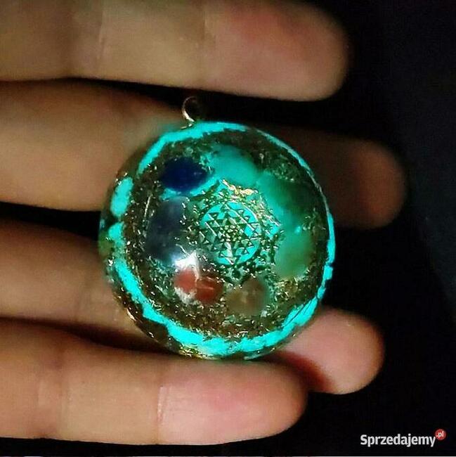 Śliczny Naszyjnik Orgonit Naturalny Lazuryt Kwarc Granat