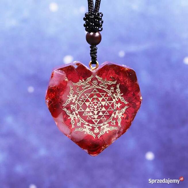 Piękny Naszyjnik Serce Serduszko Orgonit Kryształ Miłość
