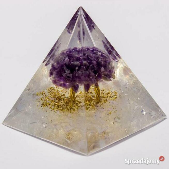 PIRAMIDKA ORGONIT KRYSZTAŁ AMETYST MEDYTACJA REIKI PREZENT