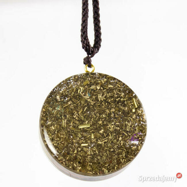 Naszyjnik Amulet Wisior Cytryn Lazuryt Ametyst Ręka Fatimy