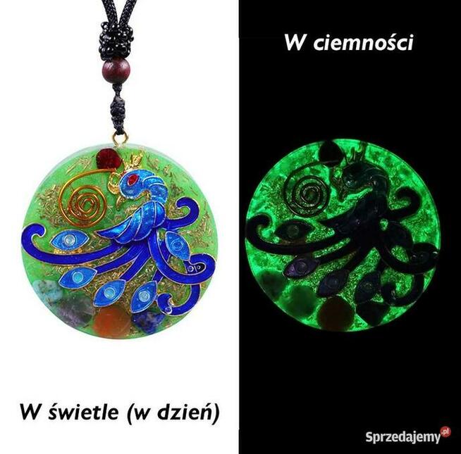 Naszyjnik Orgonit Świeci w ciemności AGAT TURKUS FENIKS