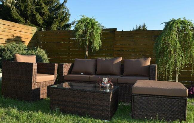 BORNEO brąz technoratan sofa fotel pufa