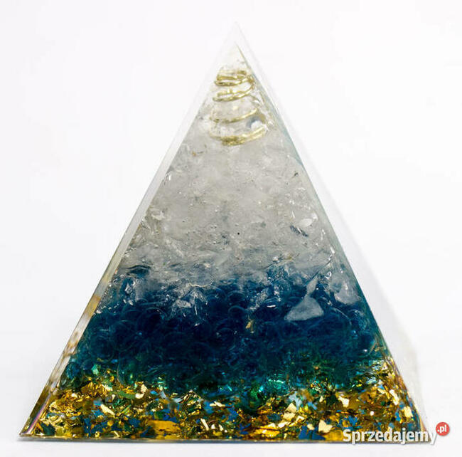 PIRAMIDA ORGONIT KWARC SKALNY KRYSZTAŁ GÓRSKI NIEBIESKI ŻWIR