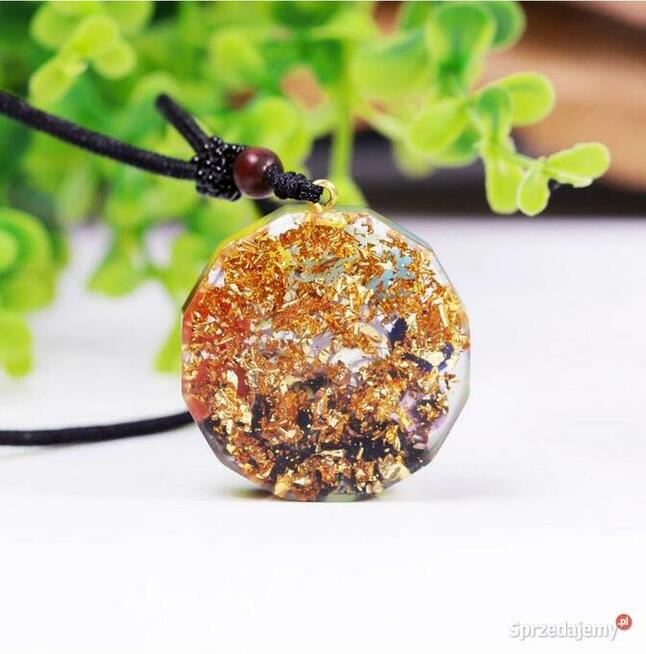 Piękny Orgonit Naszyjnik Kryształ Agat Jaspis Miedź Prezent