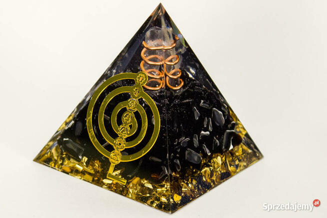 Piękna Piramidka Orgonit Kwarc Dymny Kryształ Miedź 5cm 6cm