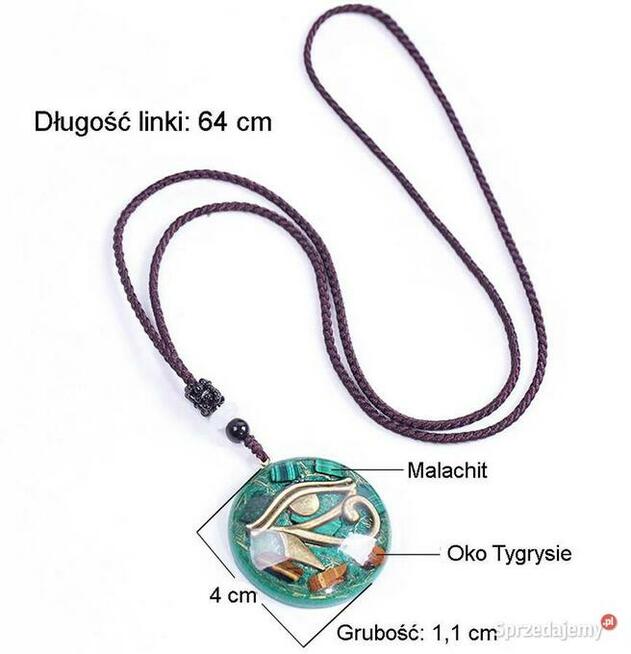 NASZYJNIK WISIOR ORGONIT LABRADORYT OCHRONA SIŁA WIARA