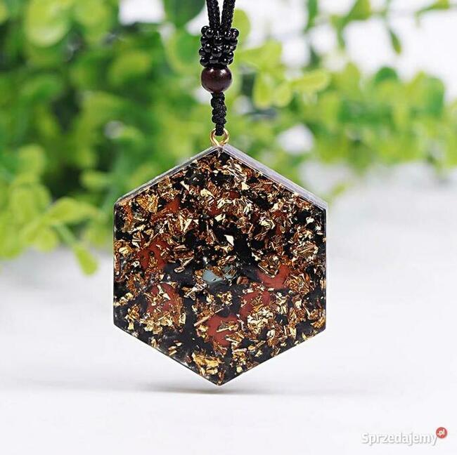 Naszyjnik Orgonit Damski Męski Wisiorek Obsydian Jaspis