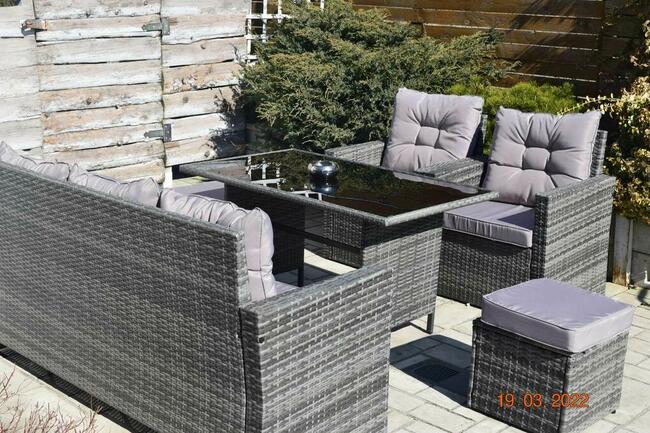 zestaw mebli ogrodowych technorattan Boston 2+1+2+stolik