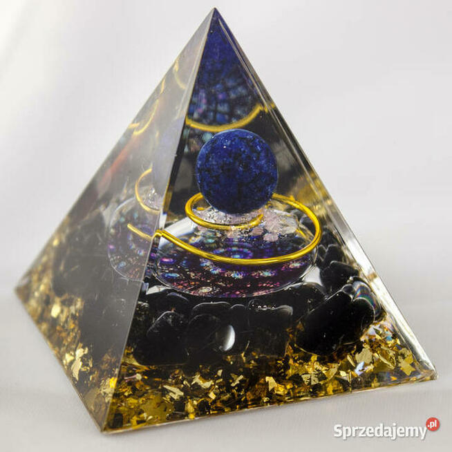 PIRAMIDKA ORGONIT ODPROMIENNIK 5G ŻYWICA LAZURYT OBSYDIAN