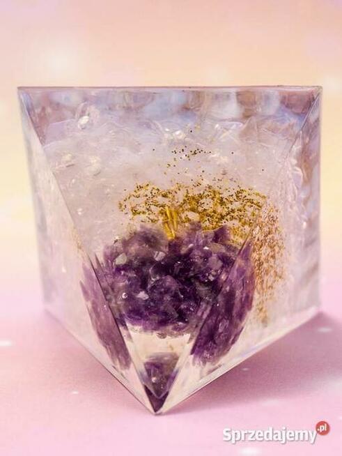 PIRAMIDKA ORGONIT KRYSZTAŁ AMETYST MEDYTACJA REIKI PREZENT