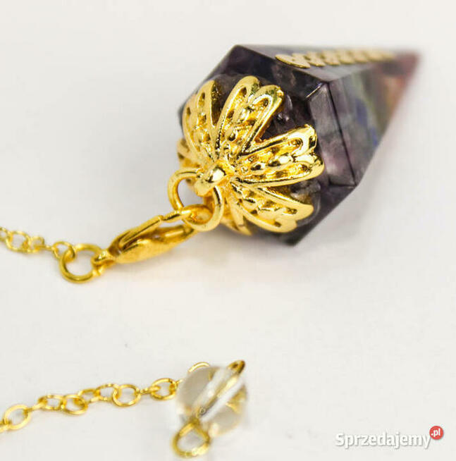 Wahadło Orgonit Żywica Ametyst Lazuryt Agat Medytacja