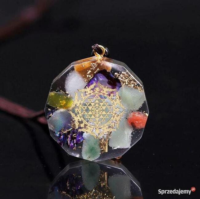 NASZYJNIK WISIOR ORGONIT MUSZLA TOPAZ AGAT OKO TYGRYSIE JOGA