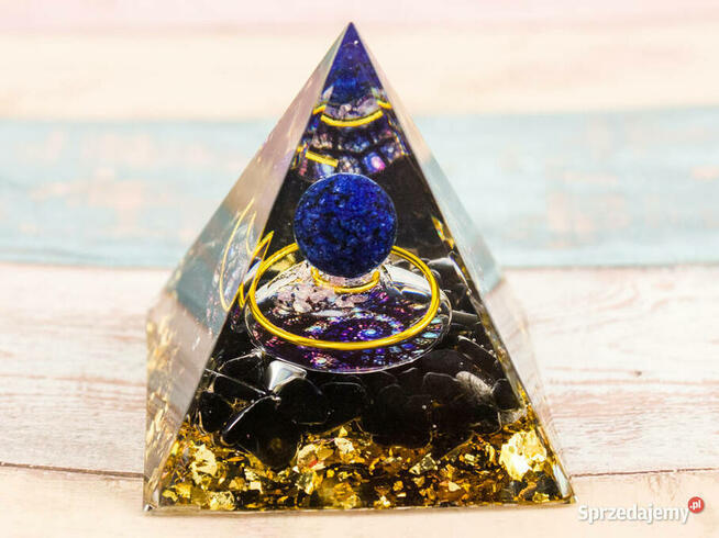 PIRAMIDKA ORGONIT ODPROMIENNIK 5G ŻYWICA LAZURYT OBSYDIAN
