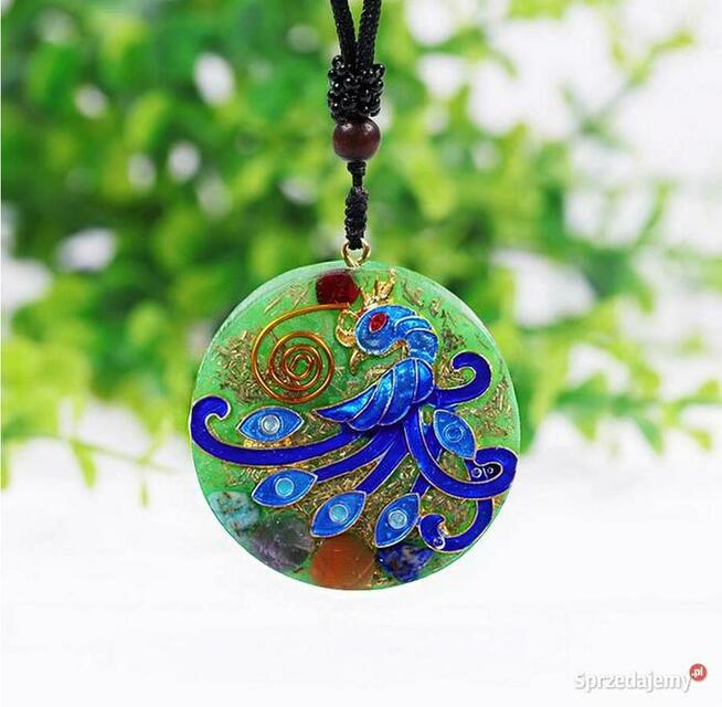 Naszyjnik Orgonit Świeci w ciemności AGAT TURKUS FENIKS