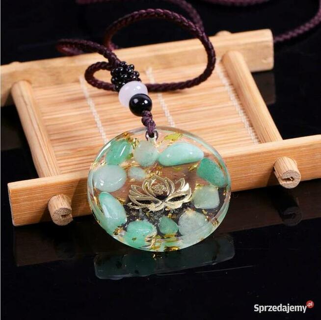 PIĘKNY NASZYJNIK WISIOR ORGONIT PIĘKNY PREZENT AWENTURYN OM