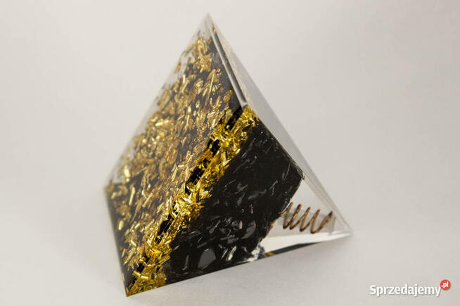 Piękna Piramidka Orgonit Kwarc Dymny Kryształ Miedź 5cm 6cm