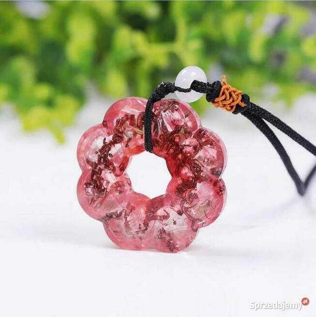 Naszyjnik Orgonit Piękny Różowy Kwarc Melting Stone Miedź