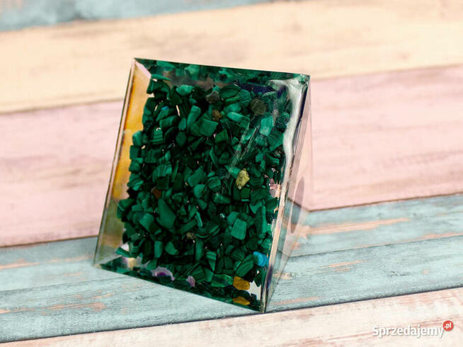 PIRAMIDKA ORGONIT LAZURYT MALACHIT AMETYST MIEDŹ 6cm PREZENT