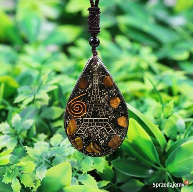 Orgonit Naszyjnik Wisiorek Wieża Eiffla Oko tygrysie Piękny
