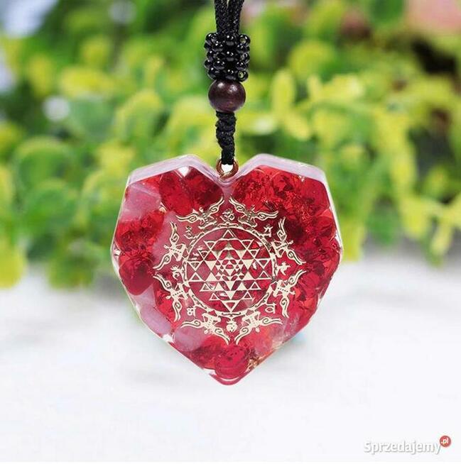 Piękny Naszyjnik Serce Serduszko Orgonit Kryształ Miłość
