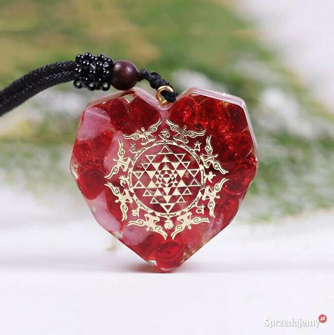 Piękny Naszyjnik Serce Serduszko Orgonit Kryształ Miłość