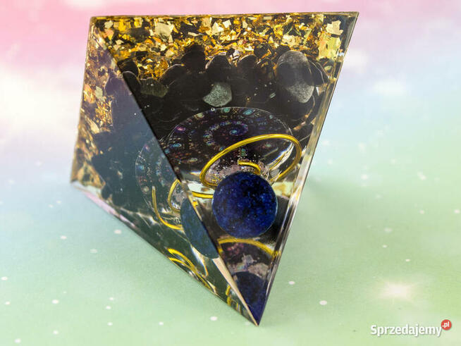 PIRAMIDKA ORGONIT ODPROMIENNIK 5G ŻYWICA LAZURYT OBSYDIAN