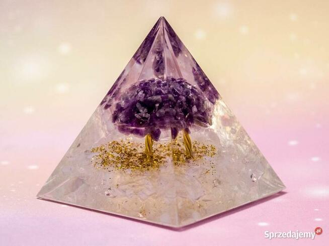 PIRAMIDKA ORGONIT KRYSZTAŁ AMETYST MEDYTACJA REIKI PREZENT