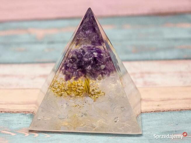 PIRAMIDKA ORGONIT KRYSZTAŁ AMETYST MEDYTACJA REIKI PREZENT