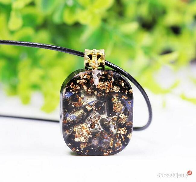 Cudowny NASZYJNIK ORGONIT Wisiorek OKO HORUSA OPAL OBSYDIAN